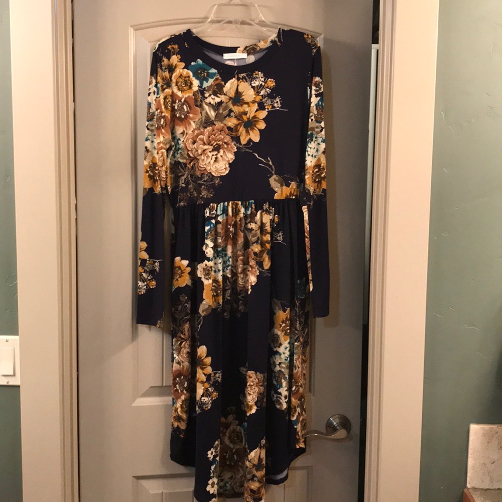 Navy floral dress